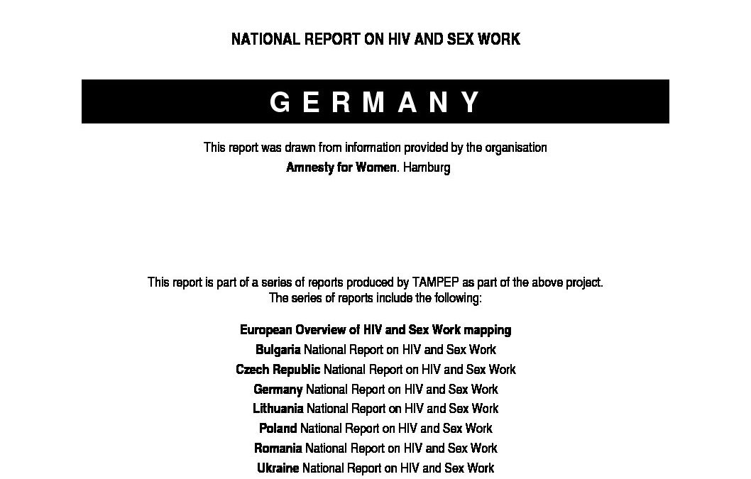 2007: Germany National Report on HIV and Sex Work