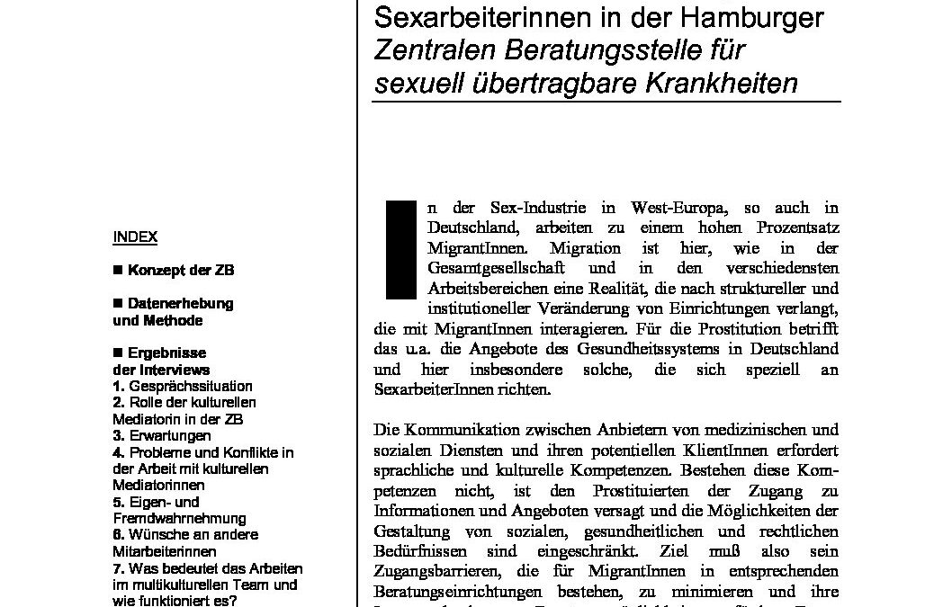 1999: Kulturelle Mediation im Öffentlichen Gesundheitsdienst (DE)