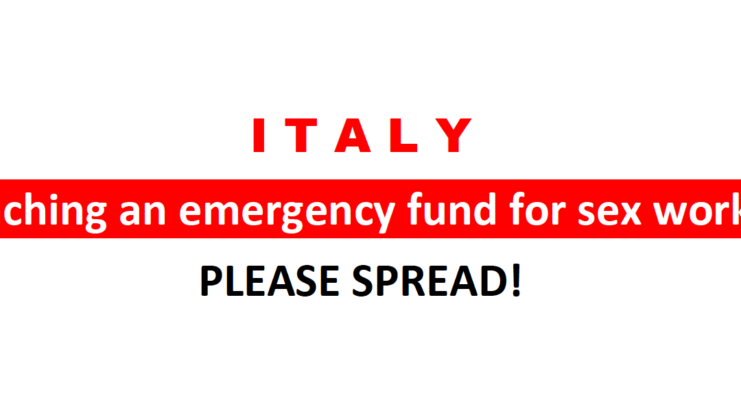 Italian campaign for the emergency fund page of “No-one left behind! COVID19-Solidarity with the sex workers most affected by the Covid19 emergency