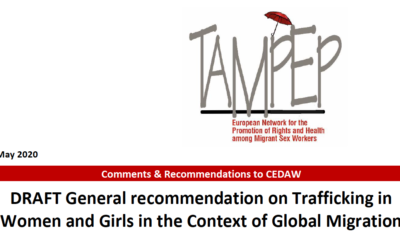 TAMPEP Submits Comments & Recommendations to CEDAW Draft Recommendation on Trafficking in Women and Girls in the Context of Global Migration
